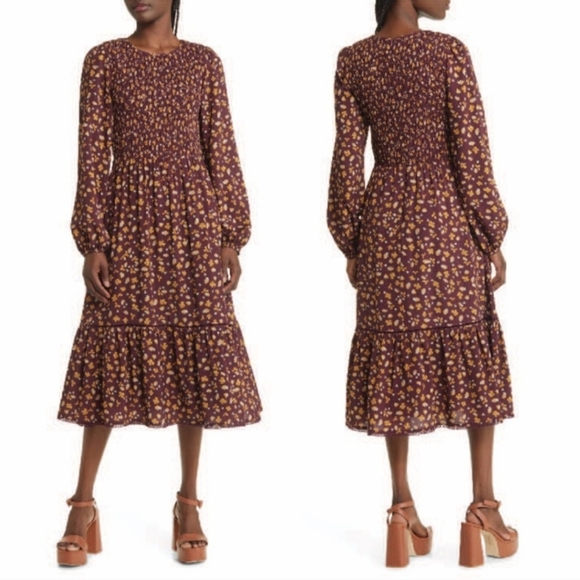 Lost + Wander Multicolor Floral Long Sleeve Dress, Womens Sz Med NWT - Picture 9 of 9